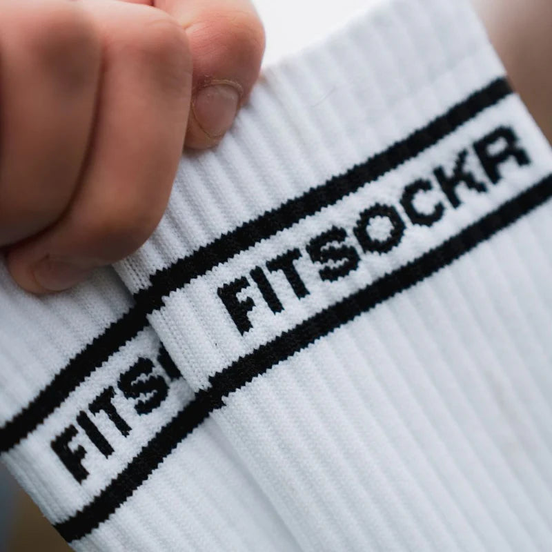 FitSockr Gripsocken Stripe - Weiß