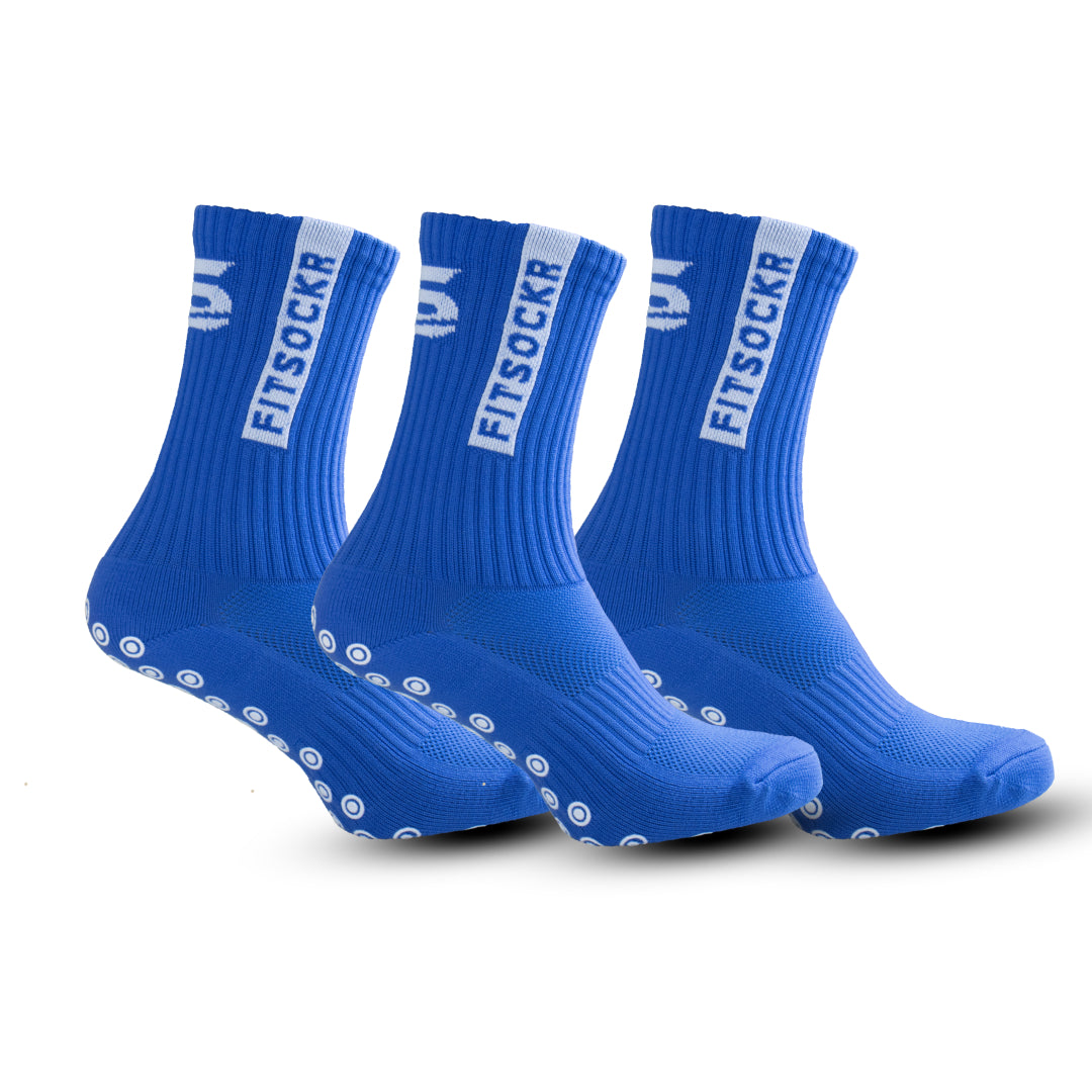 FitSockr Gripsocken - Blau - 3er-Pack Socken