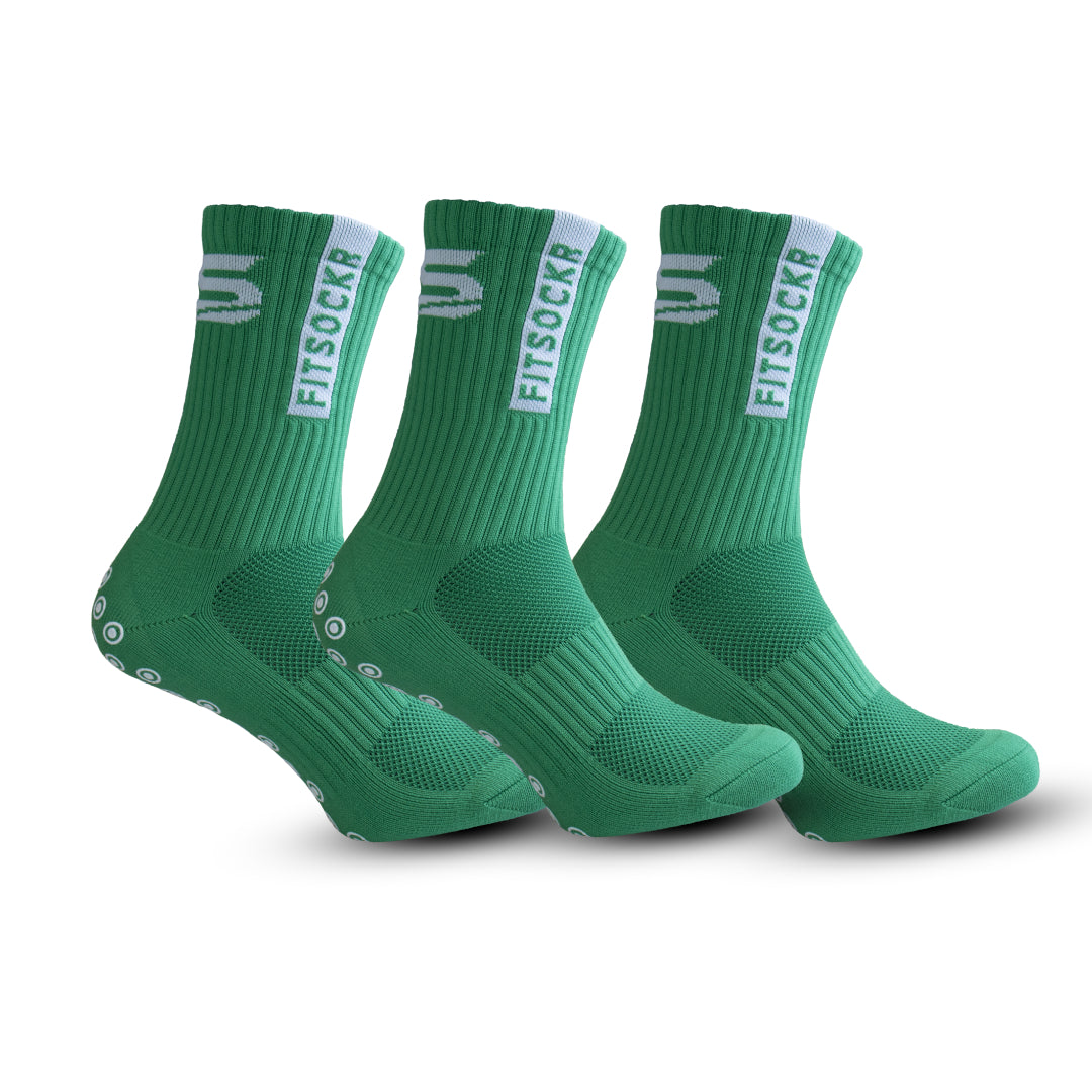 FitSockr Gripsocken - Grün - 3er-Pack Socken